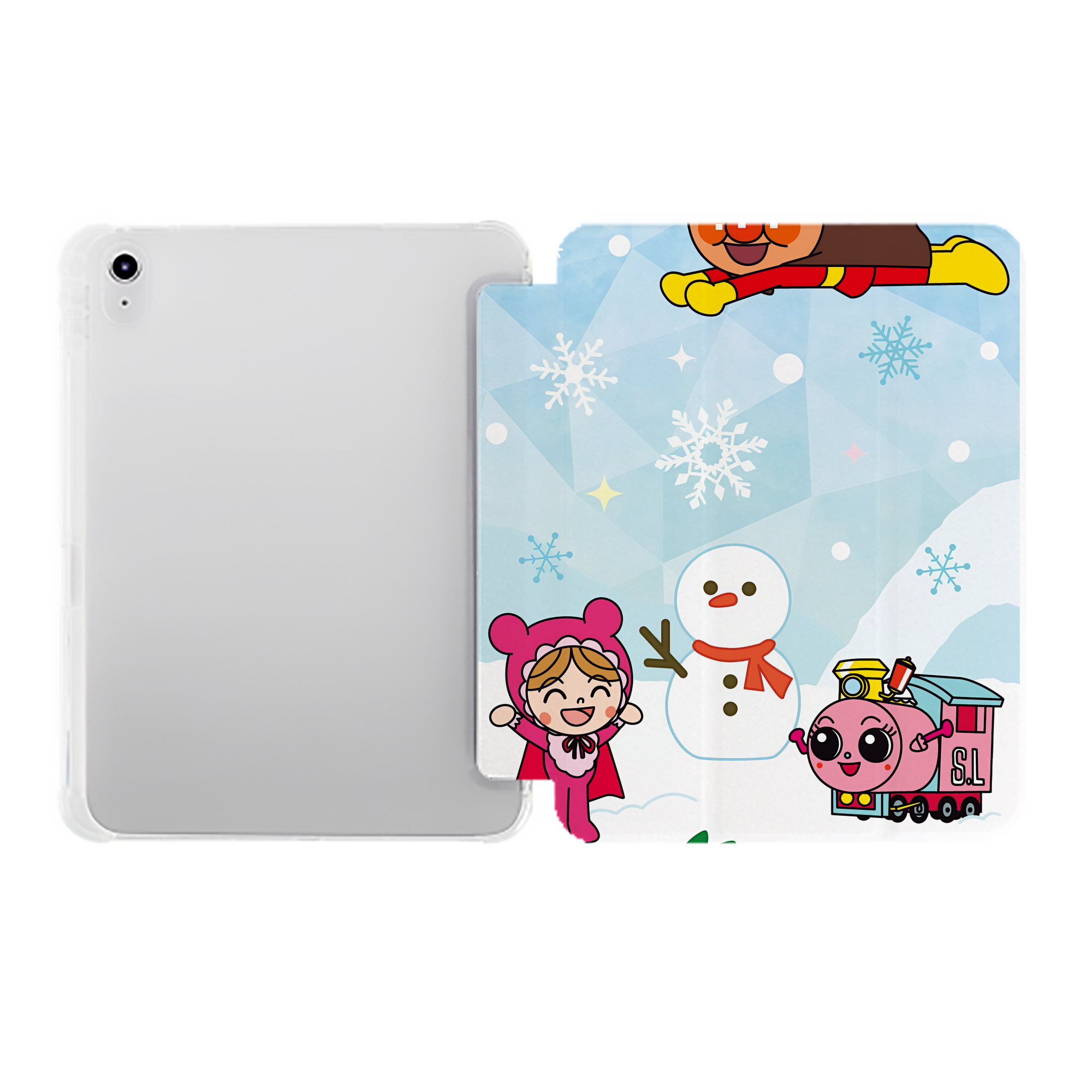 （画像用） アンパンマン Anpanman IPad ケース ペン収納付き 三つ折りスタンド PUレザー×シリコン 対応機種9.5/10.5/10.9インチ